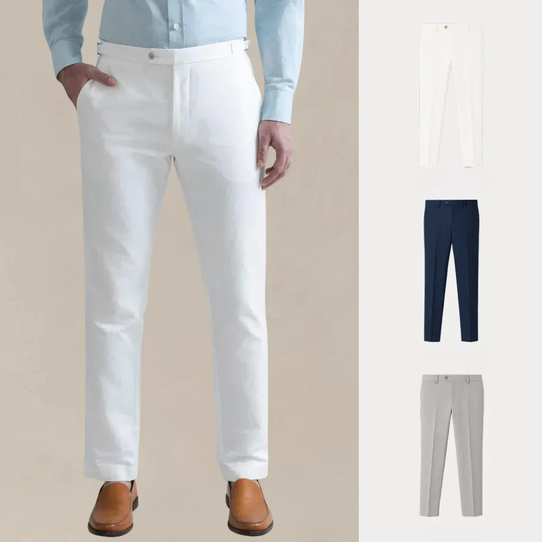 Kaufen Sie 1, erhalten Sie 3 – Comfort Line Chino-Hosen-Set Zafine WEISS • MARINEBLAU • GRAU S 